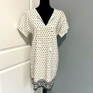 Women’s Vineyard Vines Linen blend tassel mini Dress preppy White Black size 6